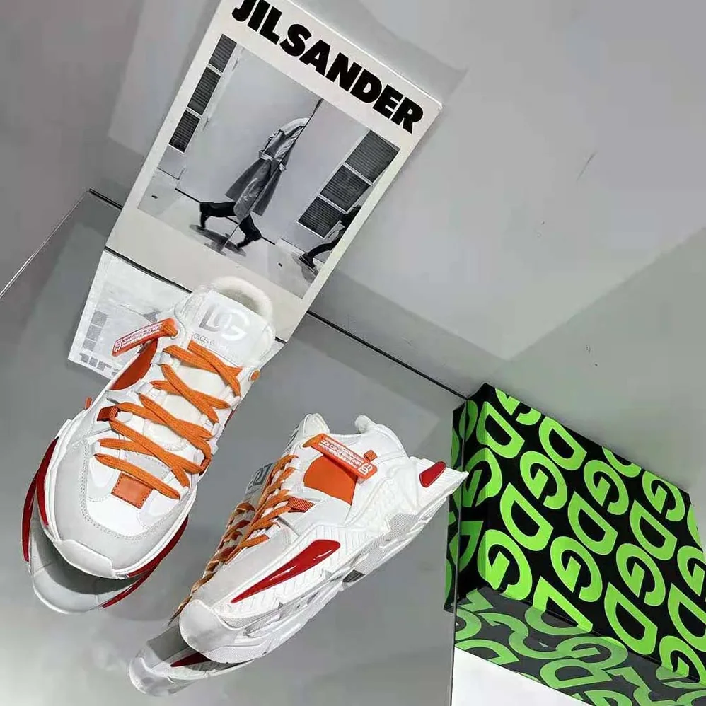 Dolce Gabbana D&G Mixed-Material Airmaster Sneakers for Unisex in Orange