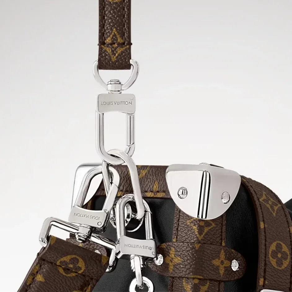 Louis Vuitton Side Trunk Vibe MM Shoulder Bag in Black Silver Hardware