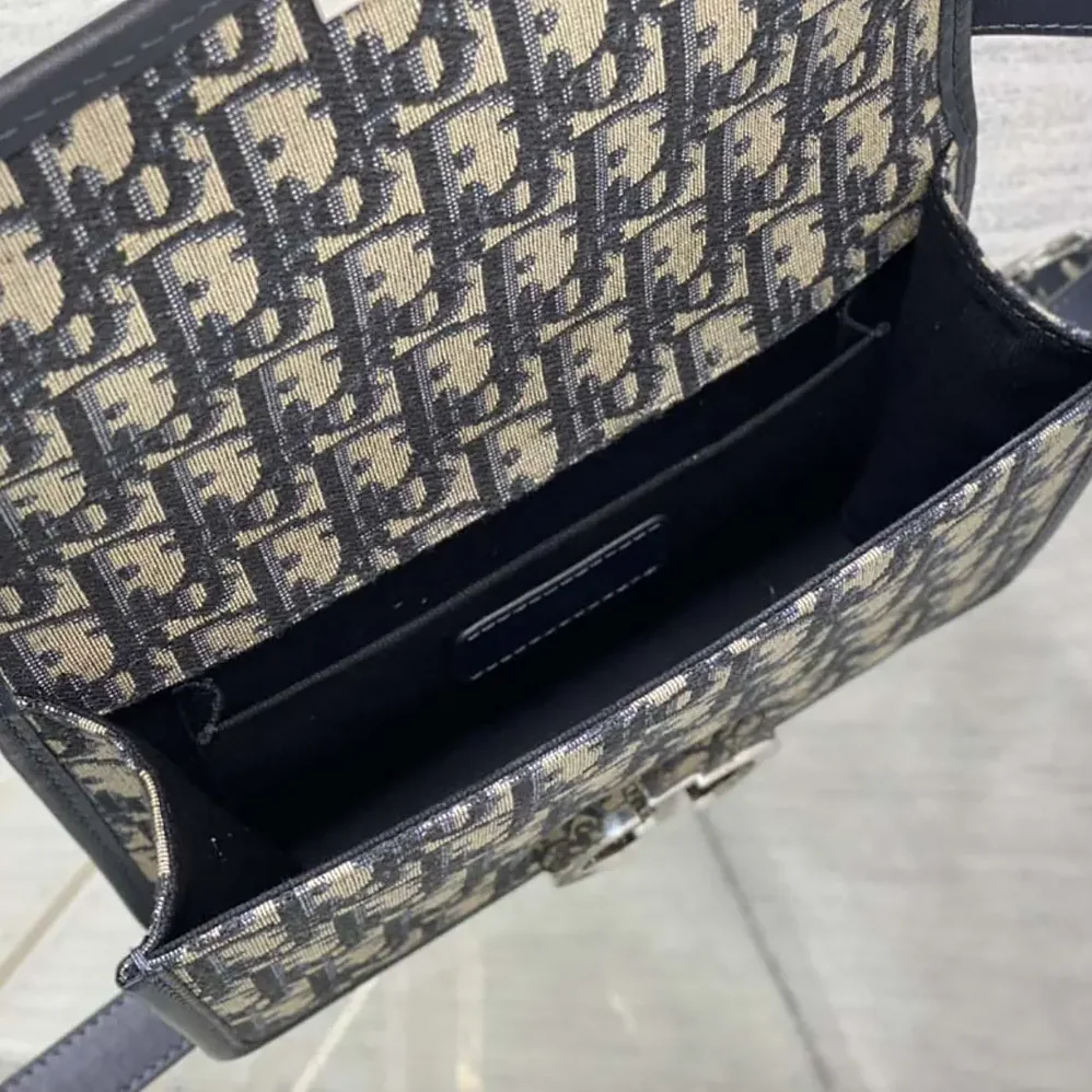 Dior 30 Montaigne Bag Blue Dior Oblique Jacquard and Smooth Calfskin for Women