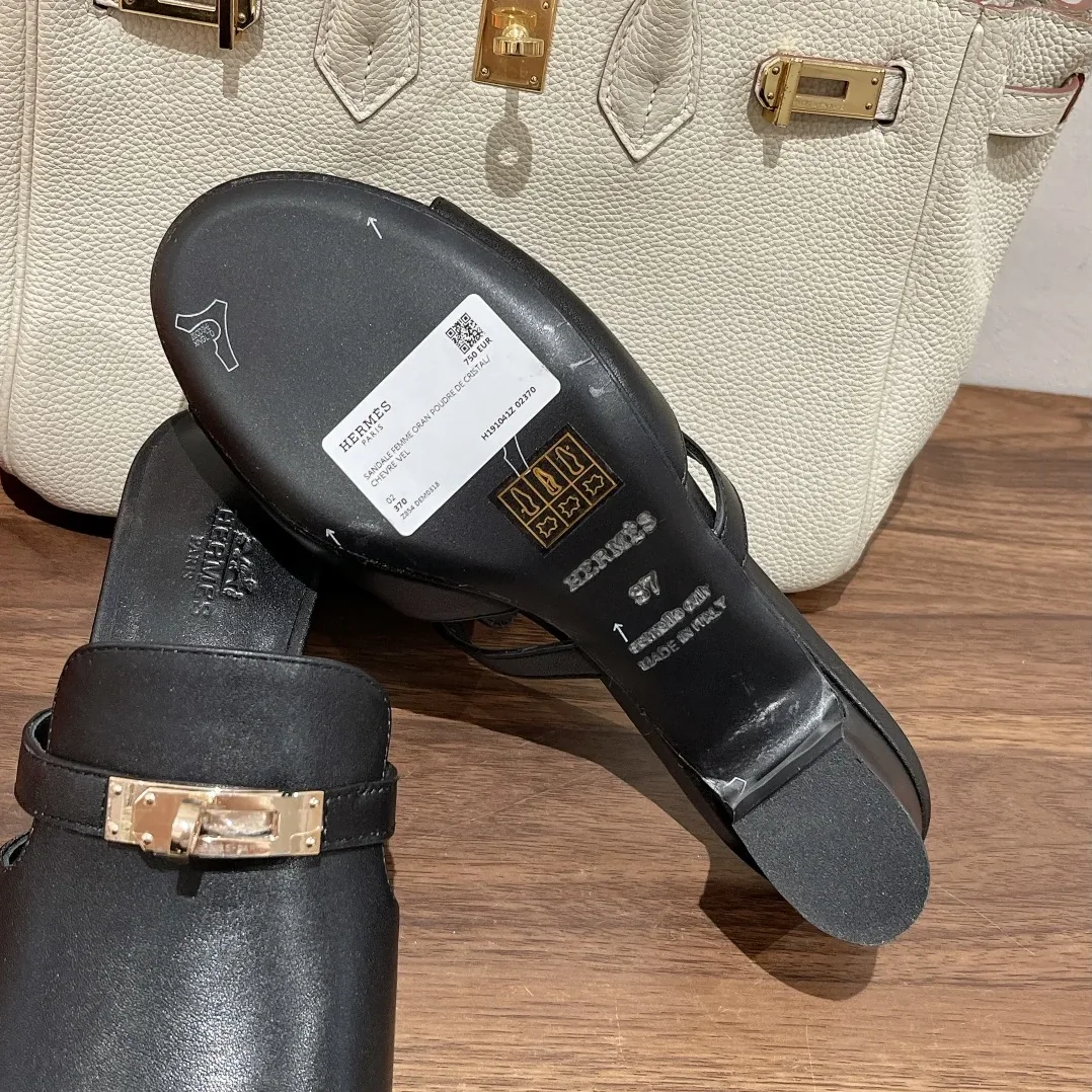 Hermes Candy Sandal Black Hermes Candy Sandal Black