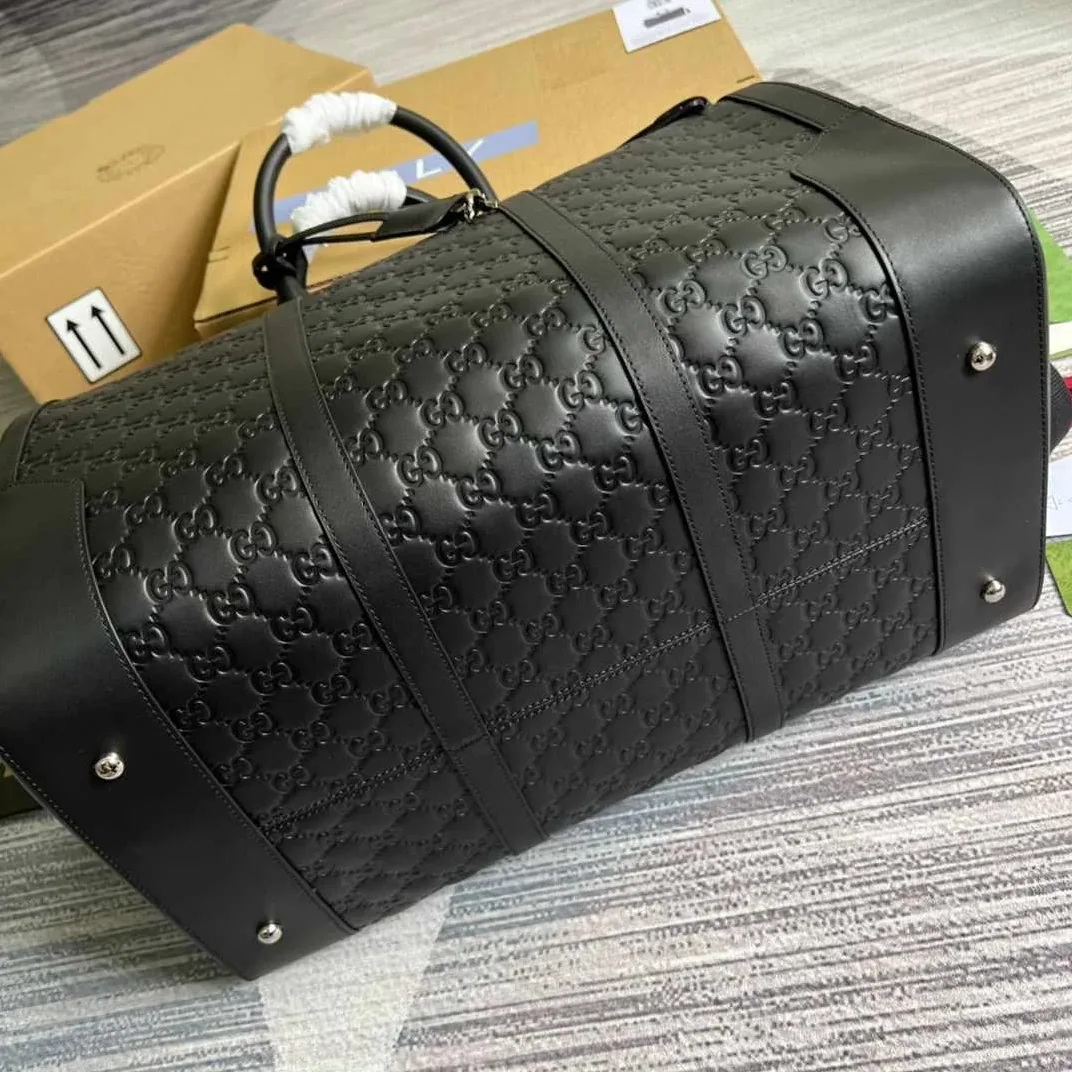 Gucci Gg Black Carry in On Duffle Black /