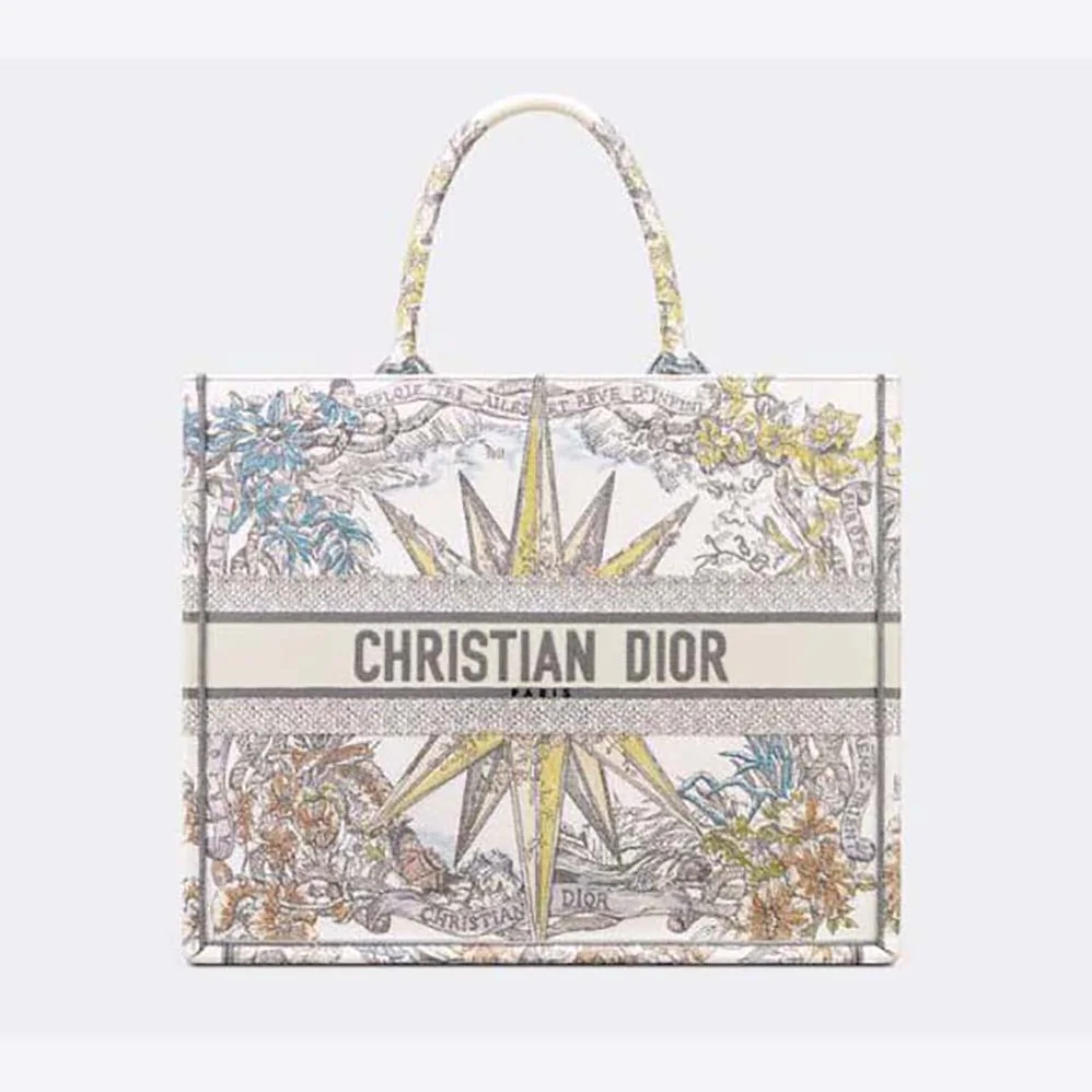 Dior Large Dior Book Tote White Multicolor Rêve D'Infini Embroidery for Women Dior Large Dior Book Tote White Multicolor Rêve D'Infini Embroidery for Women