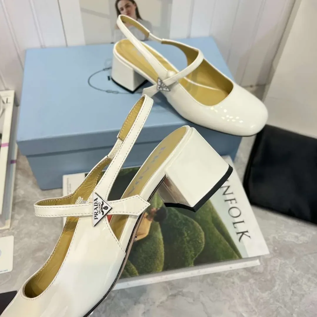 Prada Slingback Exull Pumps White