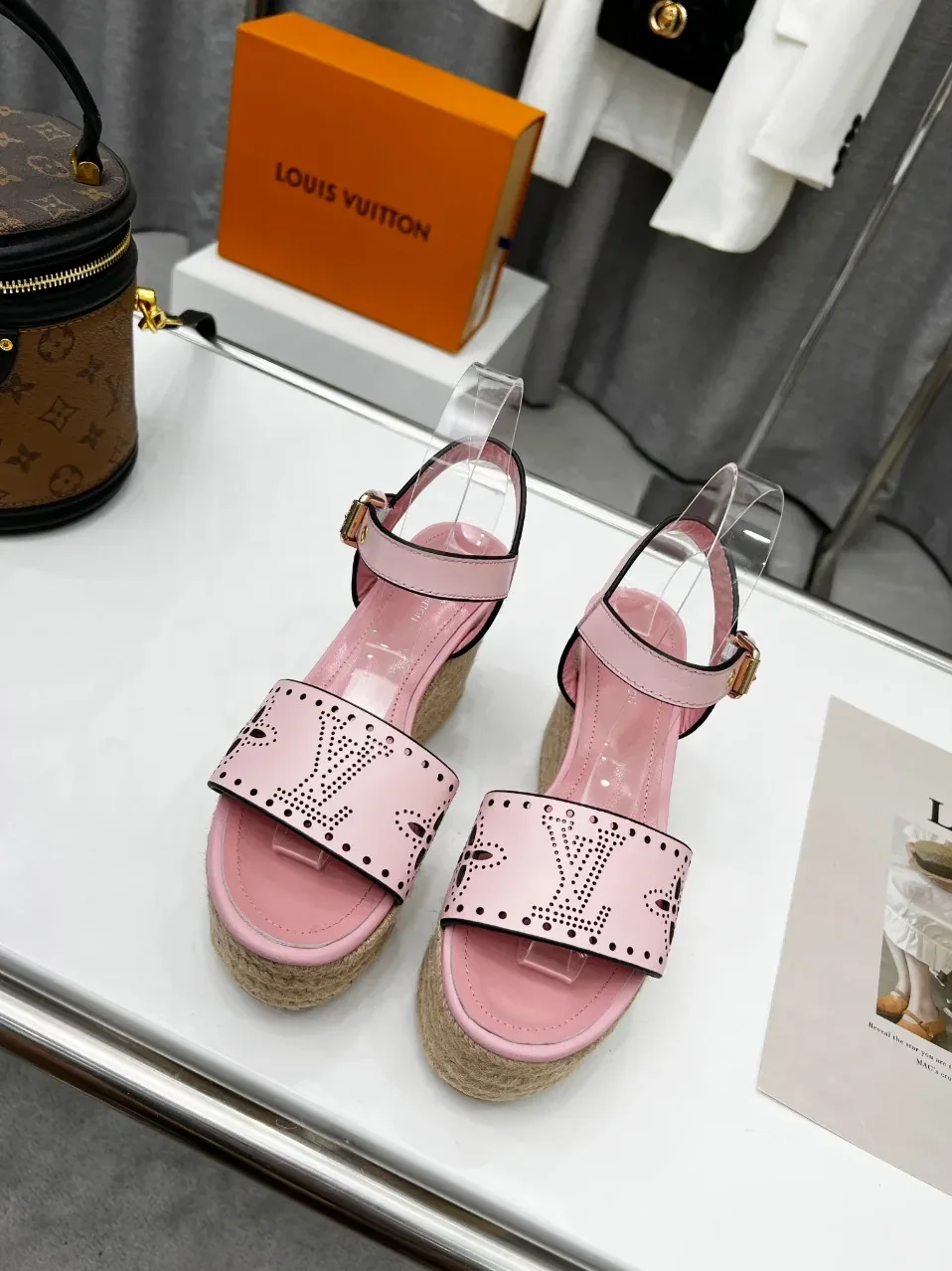Louis Vuitton Starboard Wedge Sandal Pink for Women