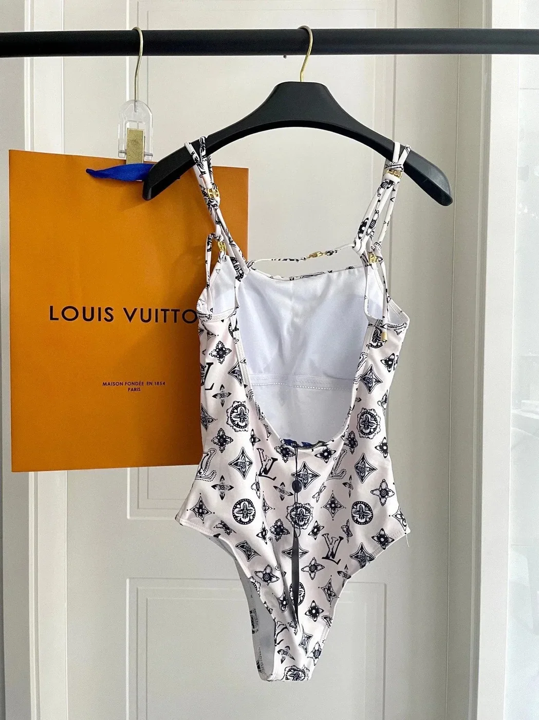 Louis Vuitton Tile Monogram One in Piece Swimsuit White