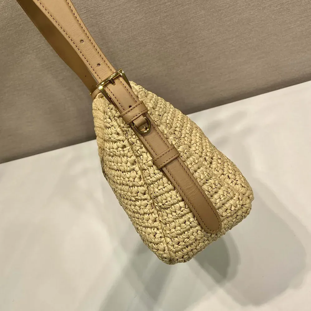 Prada Aimée Large Crochet and Leather Bag for Women Prada Aimée Large Crochet and Leather Bag for Women