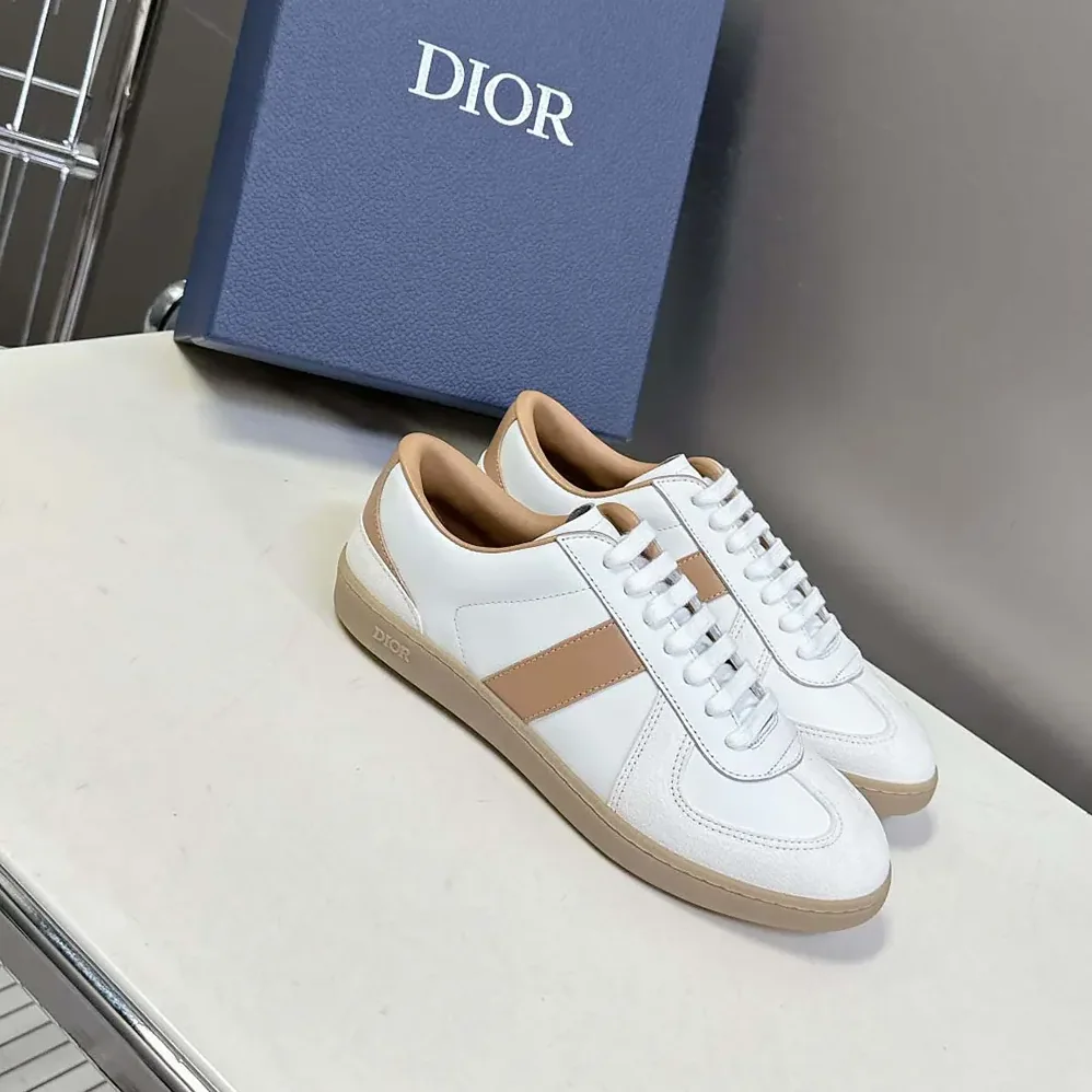 Dior B01 Matchpoint Sneaker Cognac and White Smooth Calfskin with White Suede for Men Dior B01 Matchpoint Sneaker Cognac and White Smooth Calfskin with White Suede for Men