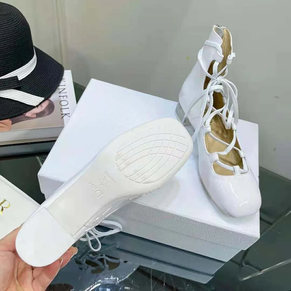 Dior Arty Lace-up Ankle Boot White Patent Calfskin for Women Dior Arty Lace-up Ankle Boot White Patent Calfskin for Women