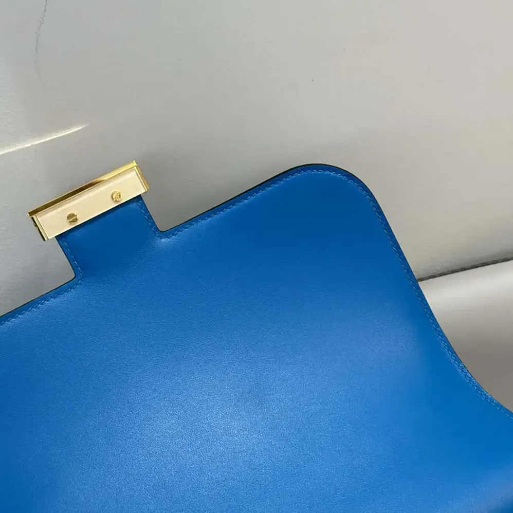 Hermes Constance 24 Bag Epsom Leather for Women in Blue/Gold Hermes Constance 24 Bag Epsom Leather for Women in Blue/Gold