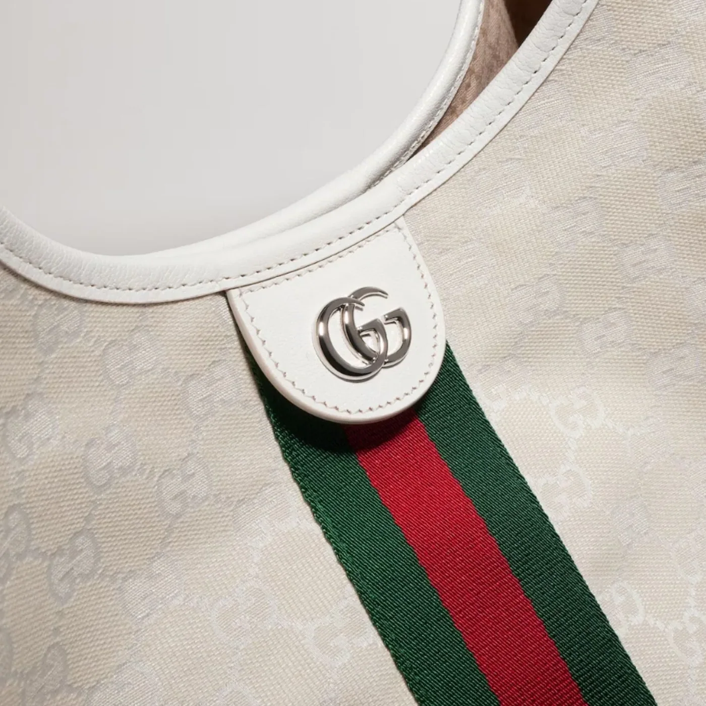 Gucci Giglio Large Tote Bag in White Silver Hardware