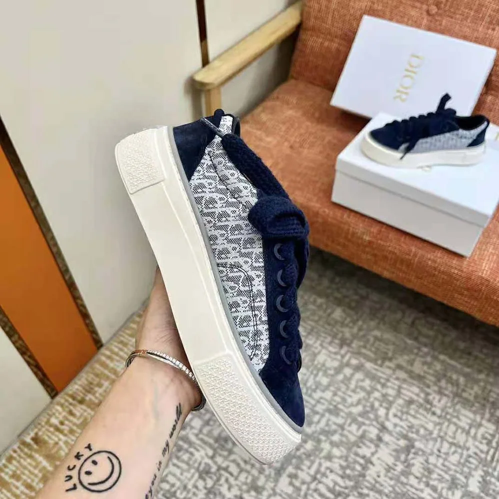 Dior B33 Sneaker Navy Blue Dior Oblique Jacquard and Suede for Men Dior B33 Sneaker Navy Blue Dior Oblique Jacquard and Suede for Men