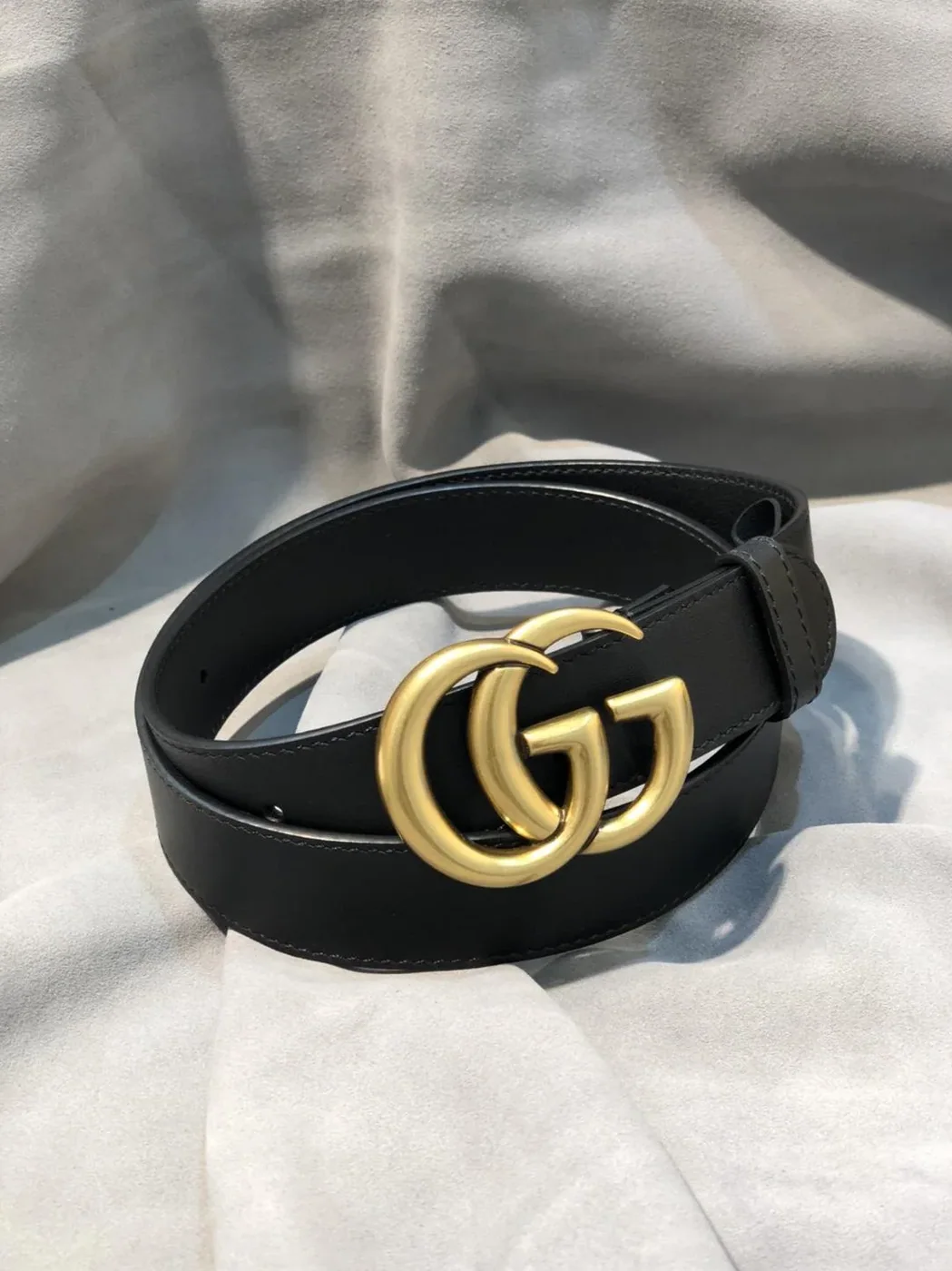 Gucci Belt With Double G Buckle Black /