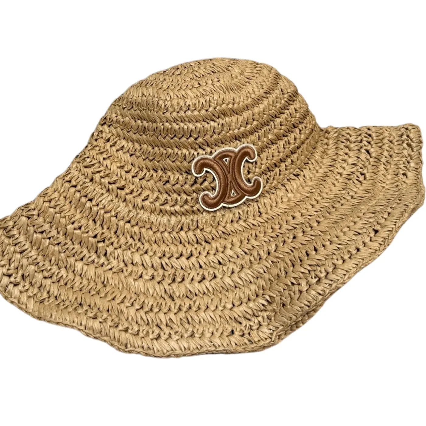 Celine Wide Brim Straw Hat Raffia Natural Tan / Celine Wide Brim Straw Hat Raffia Natural Tan /