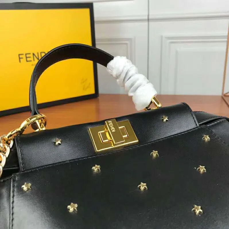 Fendi Peekaboo XS Leather Mini-Bag for Women in Black Fendi Peekaboo XS Leather Mini-Bag for Women in Black