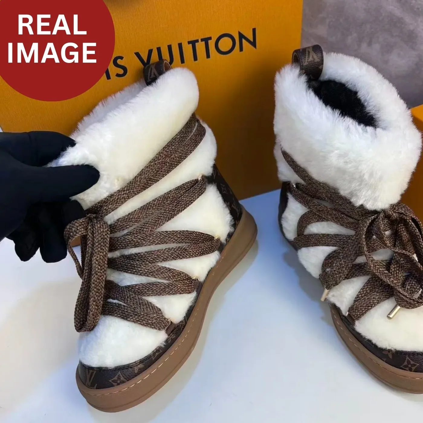 Louis Vuitton LV Cloud Lace-Up Ankle Boots Sneaker Beige 1AIV31