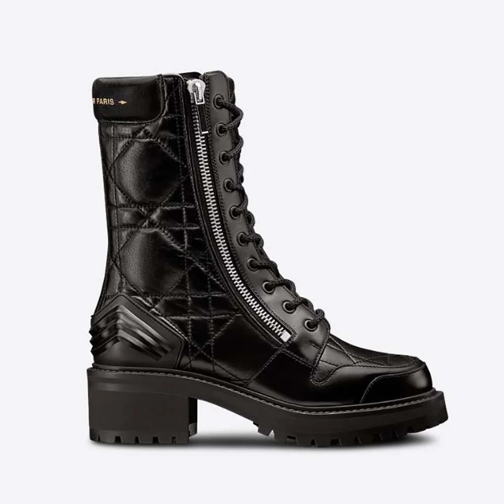 Dior D-Leader Ankle Boot Black Quilted Cannage Calfskin for Women