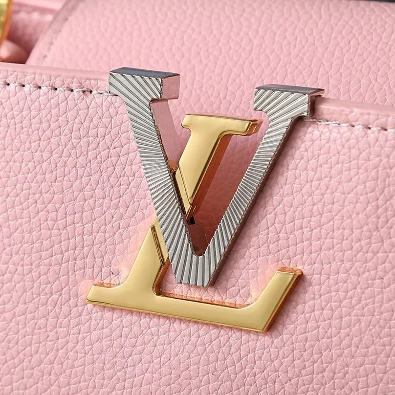 Louis Vuitton Capucines BB Top Handle Bag / Jasmine Pink Silver/ Gold Hardware