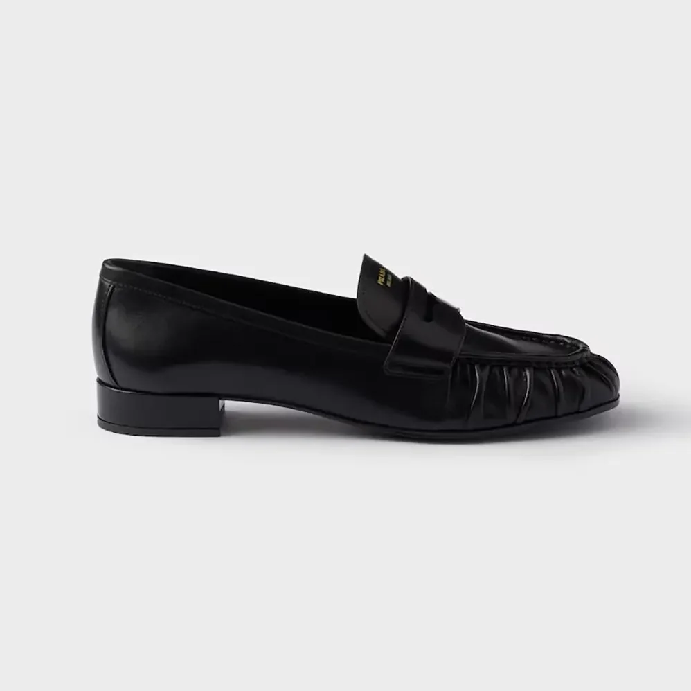 Prada Leather Loafers for Women in Black