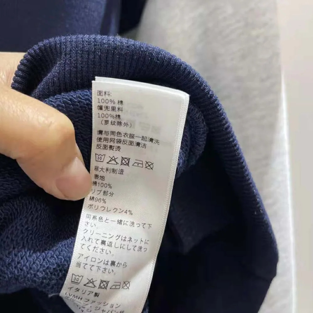 Celine Two-Tone Hoodie in Cotton Fleece for Women in Navy