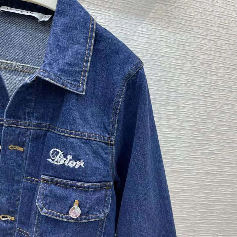 Dior Kenny Scharf Mkii Blouson Raw Blue Technical Cotton Denim for Women Dior Kenny Scharf Mkii Blouson Raw Blue Technical Cotton Denim for Women