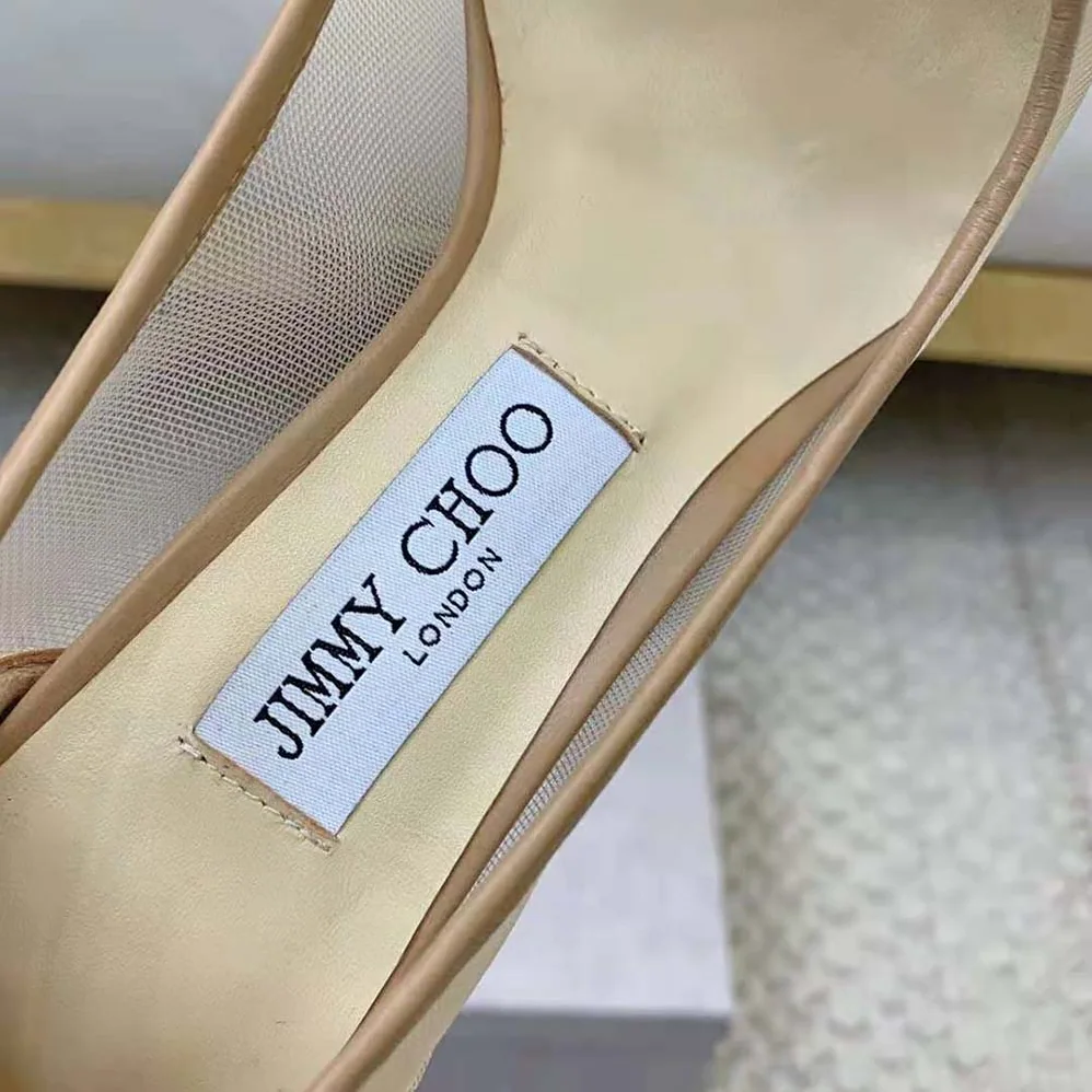 Jimmy Choo Lani 100 Caramel Mesh Pumps with JC Monogram Leather Bow for Women Jimmy Choo Lani 100 Caramel Mesh Pumps with JC Monogram Leather Bow for Women
