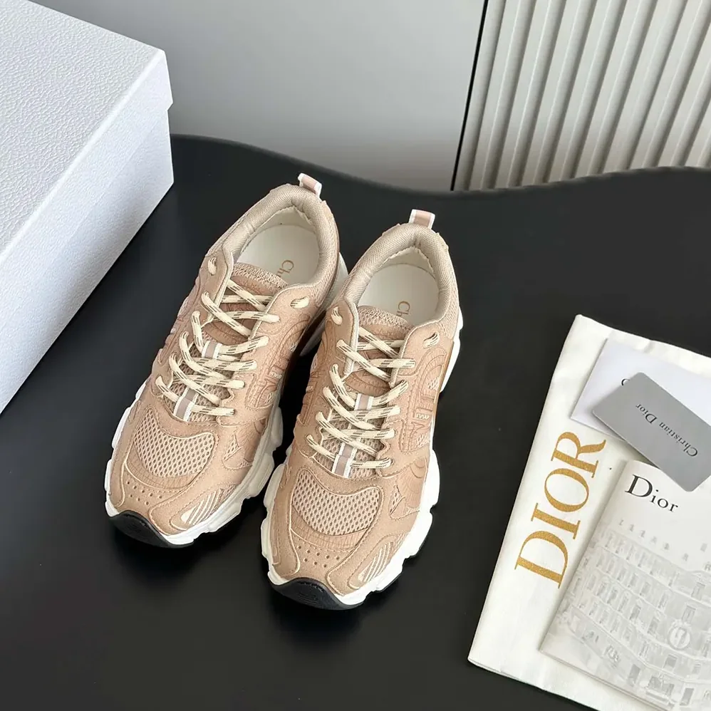 Dior Chrono Sneaker Nude Mesh and Suede Calfskin for Unisex Dior Chrono Sneaker Nude Mesh and Suede Calfskin for Unisex