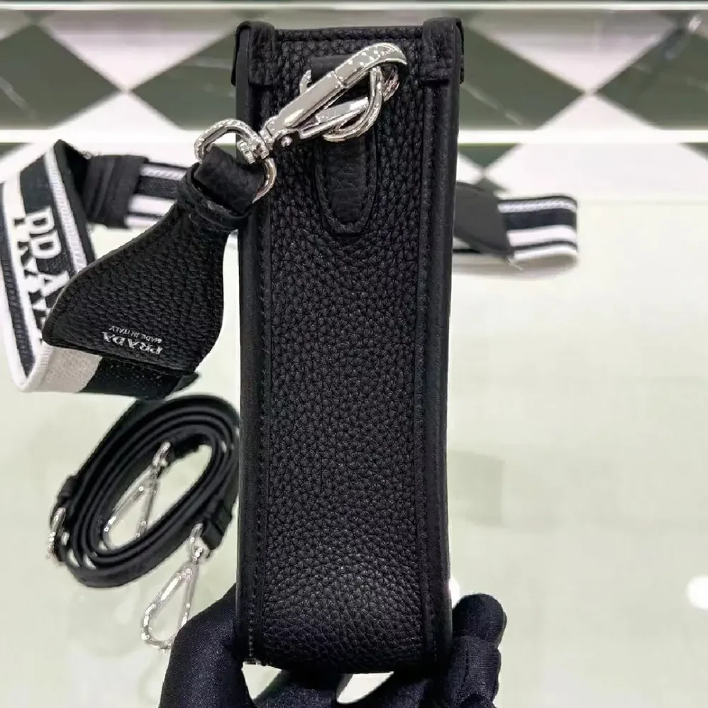 Prada Leather Mini Shoulder Bag for Unisex in Black Prada Leather Mini Shoulder Bag for Unisex in Black