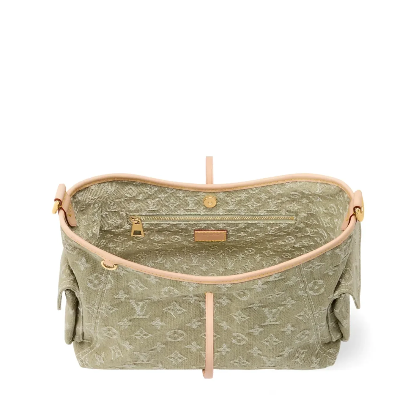 Louis Vuitton Carryall Cargo PM Shoulder Bag in Khaki Denim Gold Hardware