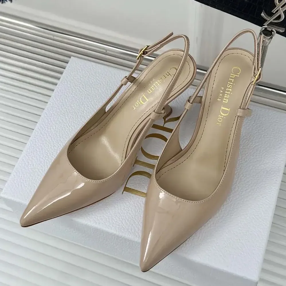 Dior Tribales Slingback Pump Nude Patent Calfskin for Women