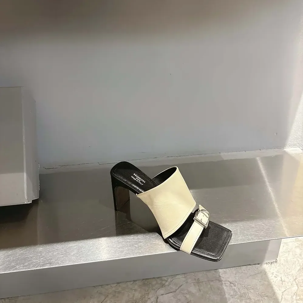 Balenciaga Bel Air 80mm Sandal in Soya Smooth Calfskin for Women Balenciaga Bel Air 80mm Sandal in Soya Smooth Calfskin for Women