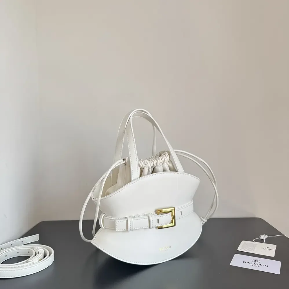 Balmain Shuffle Mini Bag In Calfskin Leather for Women in White
