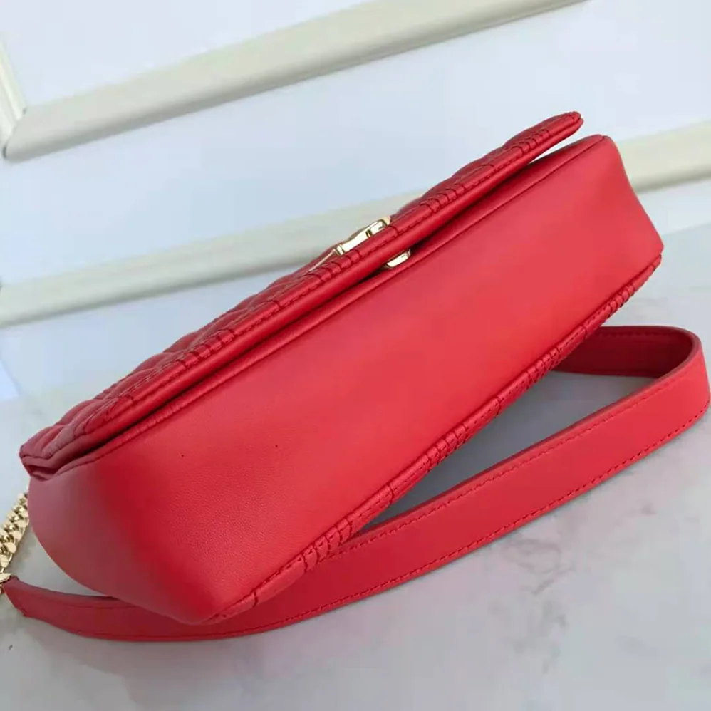 Burberry Small Quilted Lambskin Lola Bag for Women in Red