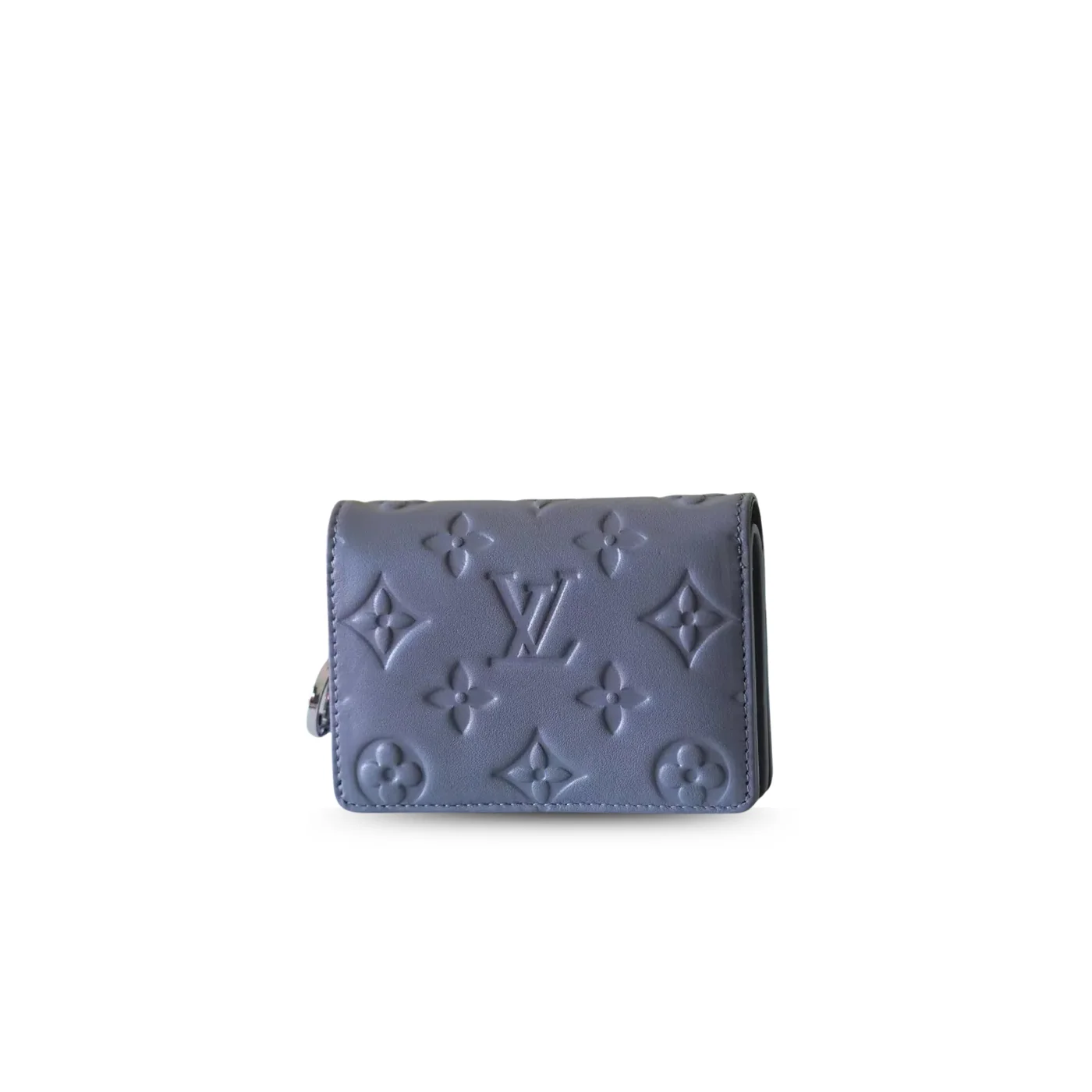 Louis Vuitton Lou Wallet / Monogram Embossed Grey Silver Hardware Louis Vuitton Lou Wallet / Monogram Embossed Grey Silver Hardware