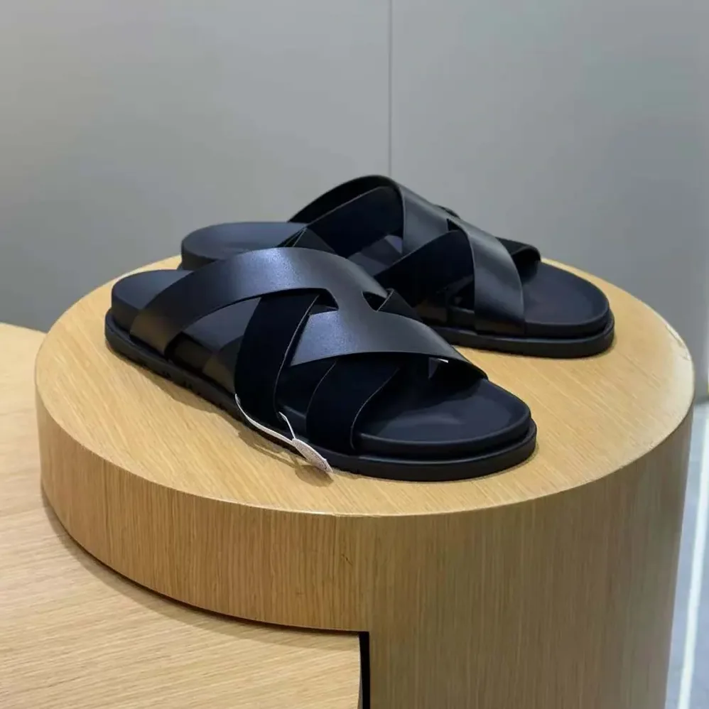 Hermes Kazimir Sandal for Unisex in Black