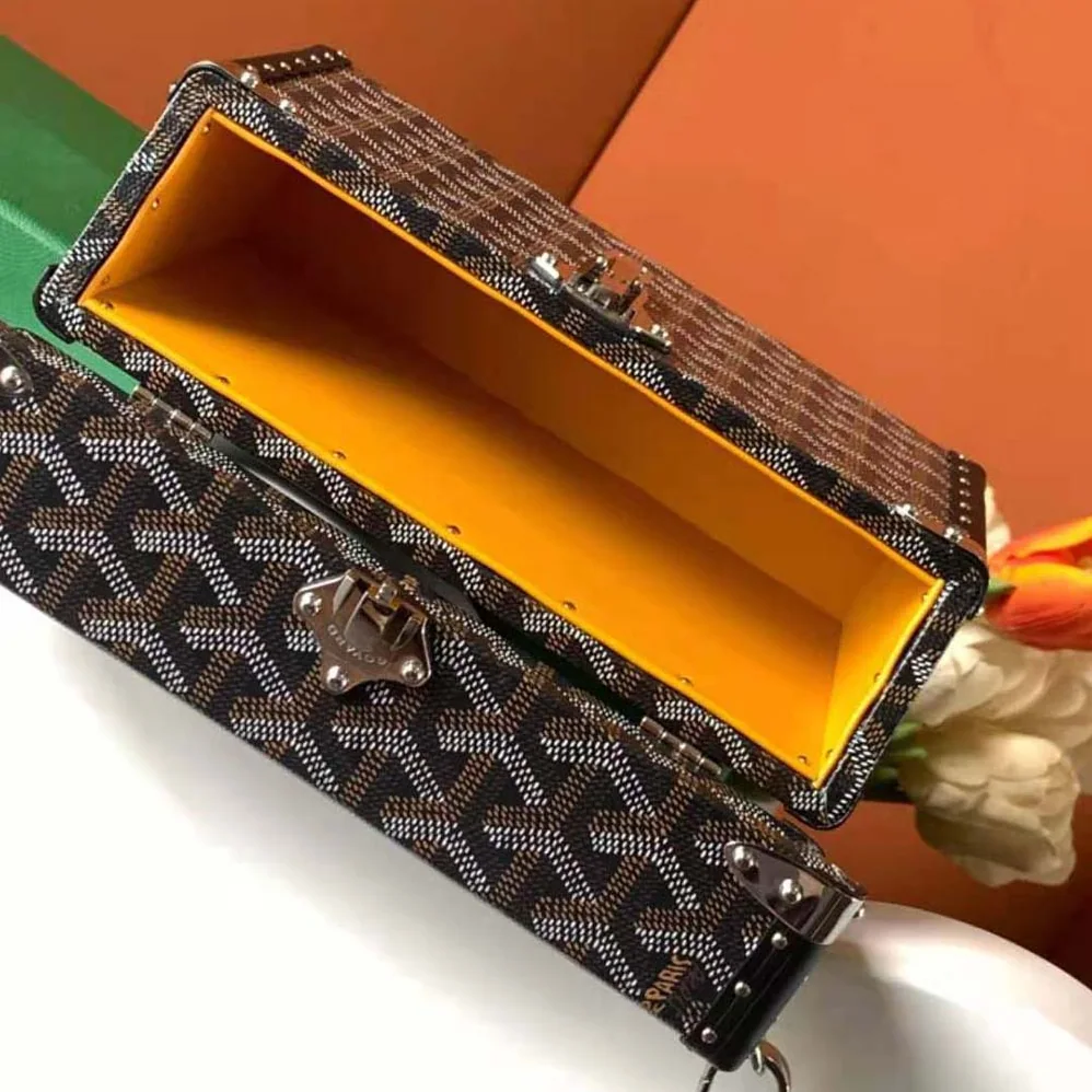 Goyard Cassette Trunk Bag in Goyardine Canvas & Clamecy Cowhide for Women in Black