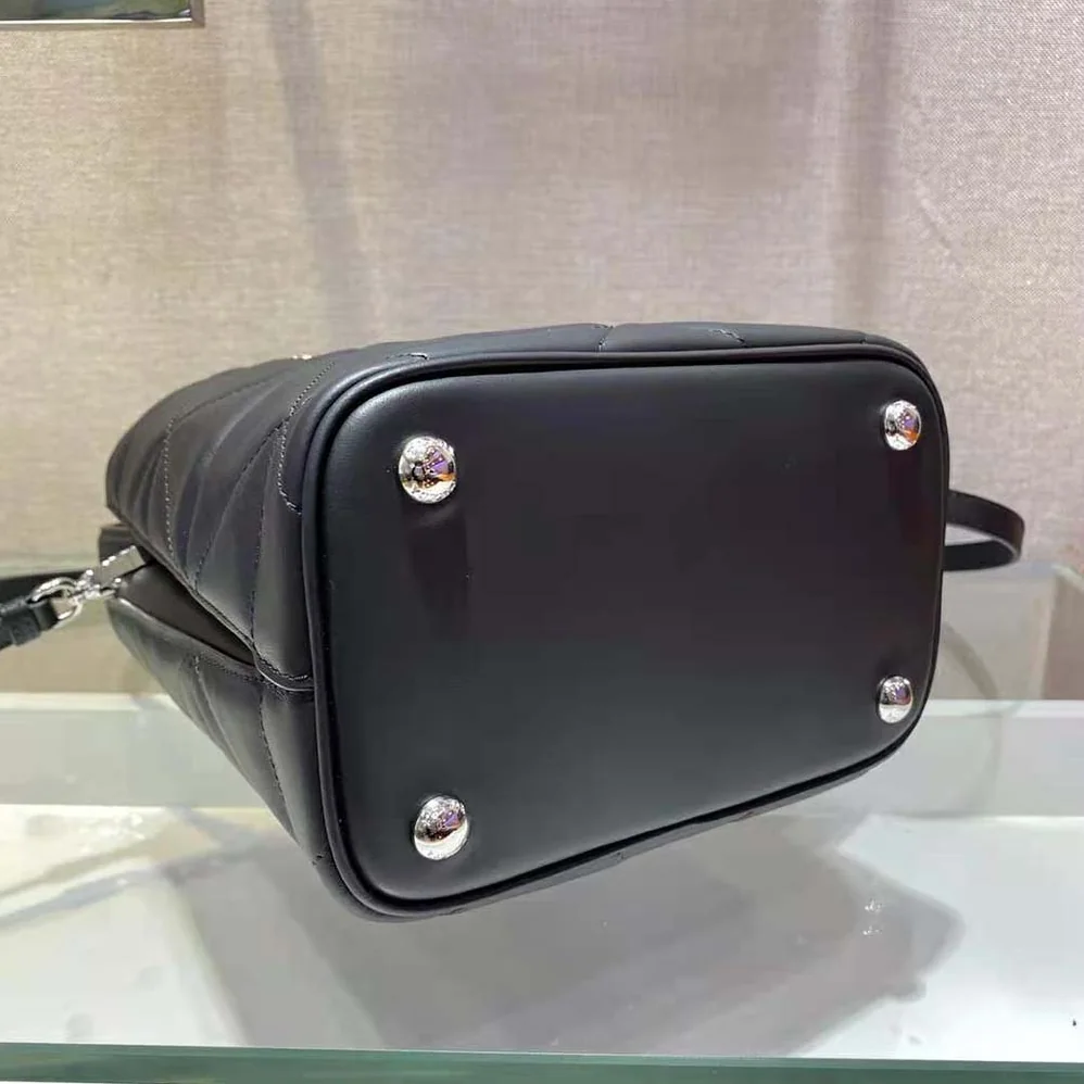 Prada Bucket Design Spectrum Leather Bag for Women in Black Prada Bucket Design Spectrum Leather Bag for Women in Black