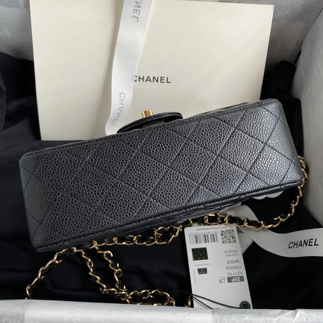 Chanel Classic Flap Bag Small Crossbody in Black Gold Hardware Chanel Classic Flap Bag Small Crossbody in Black Gold Hardware
