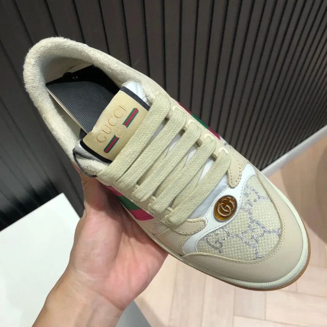 Gucci Screener GG Low for Women in Top Beige Pink Green Gucci Screener GG Low for Women in Top Beige Pink Green