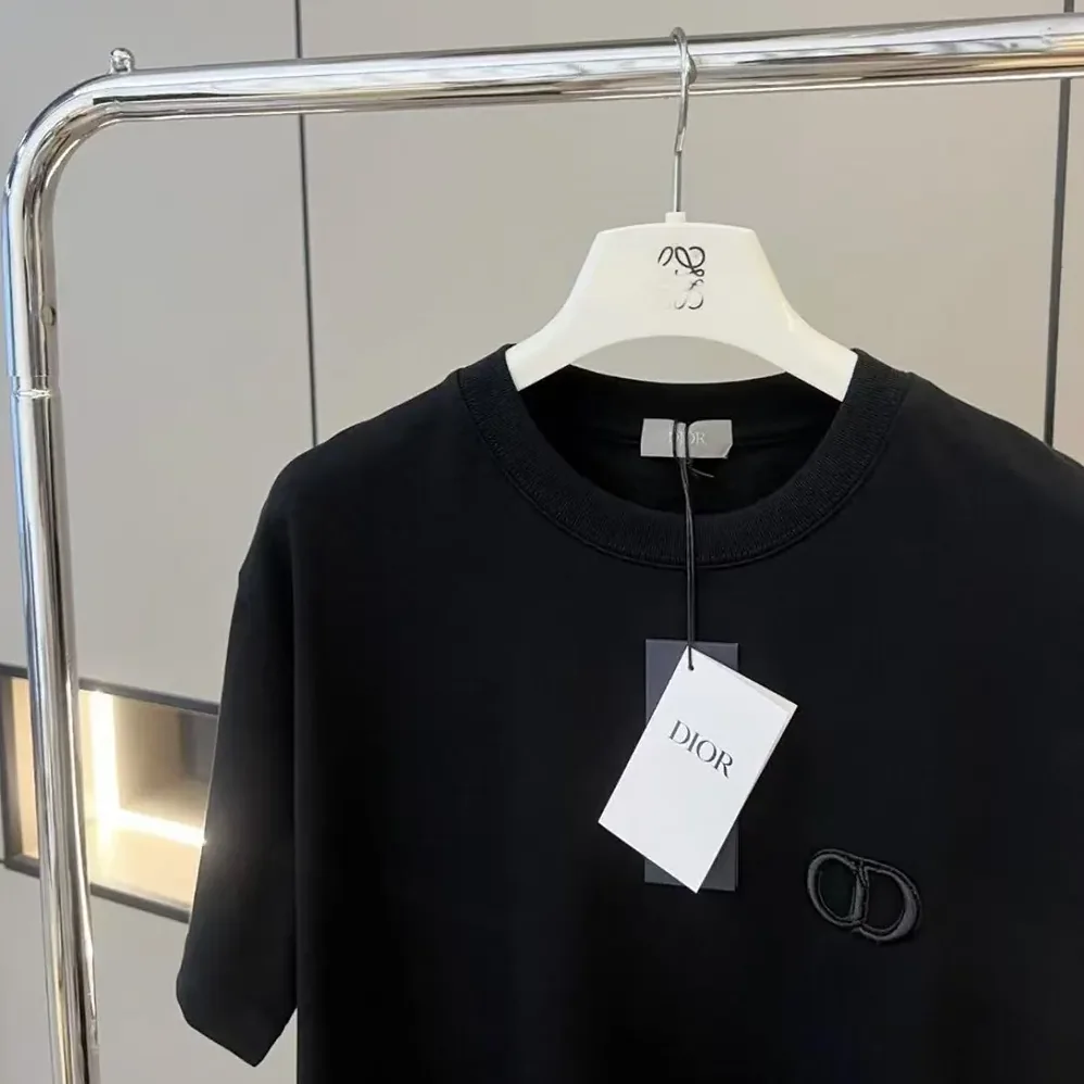 Dior CD Icon T-Shirt Regular Fit Black Cotton Jersey for Men Dior CD Icon T-Shirt Regular Fit Black Cotton Jersey for Men