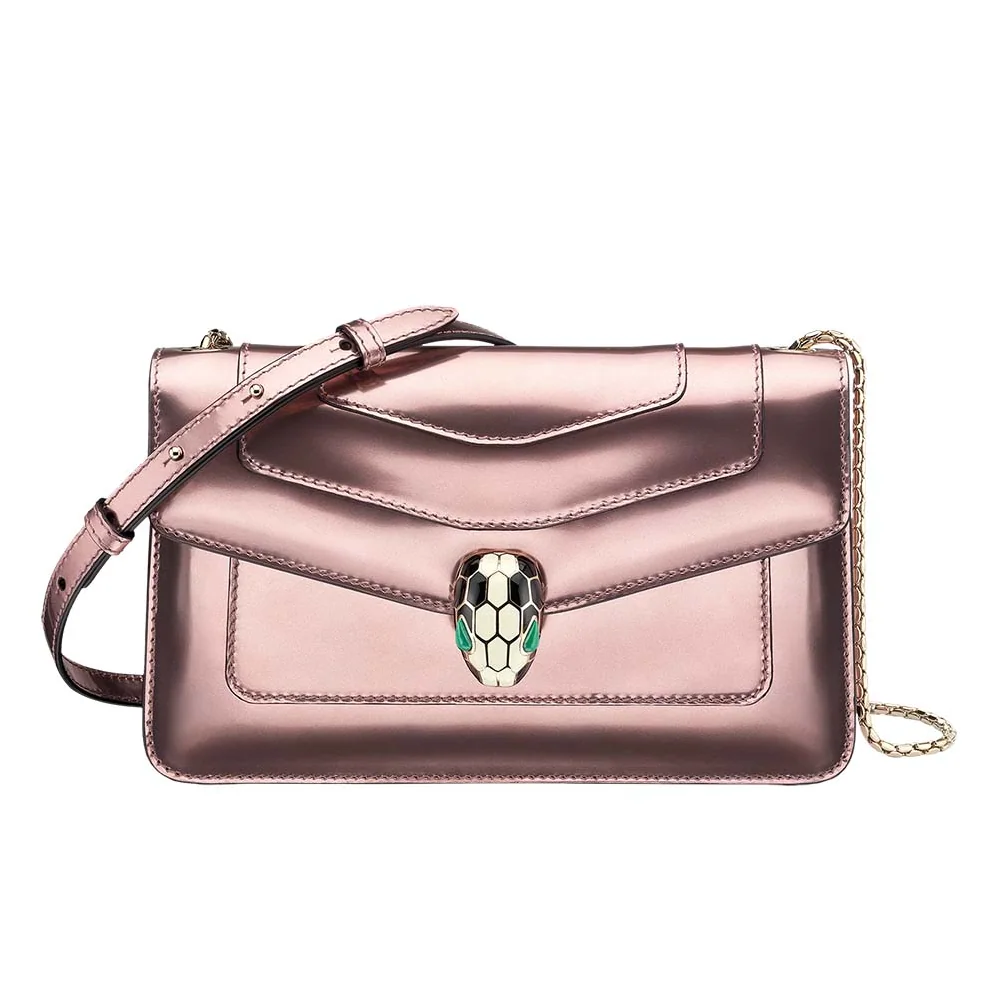 Bvlgari Serpenti Forever Flap Cover in Calf Leather for Women in Pink