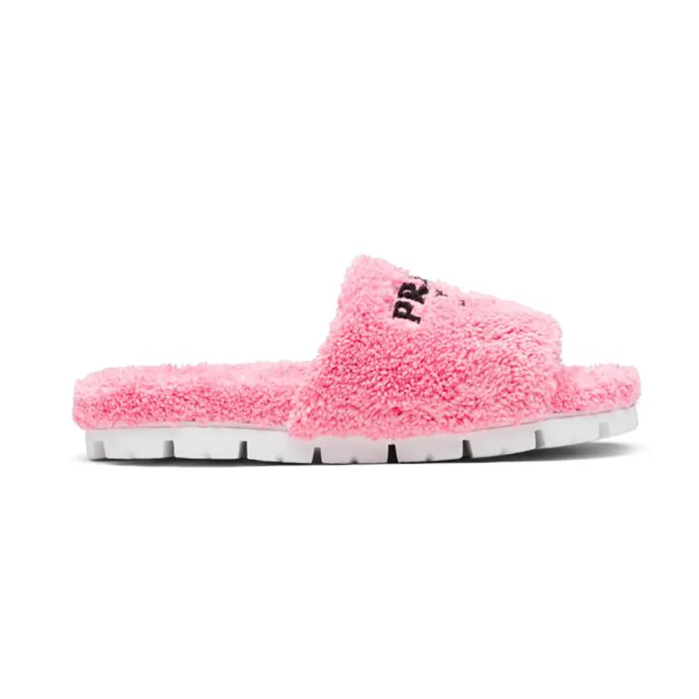 Prada Terry Cloth Slides for Women in Pink