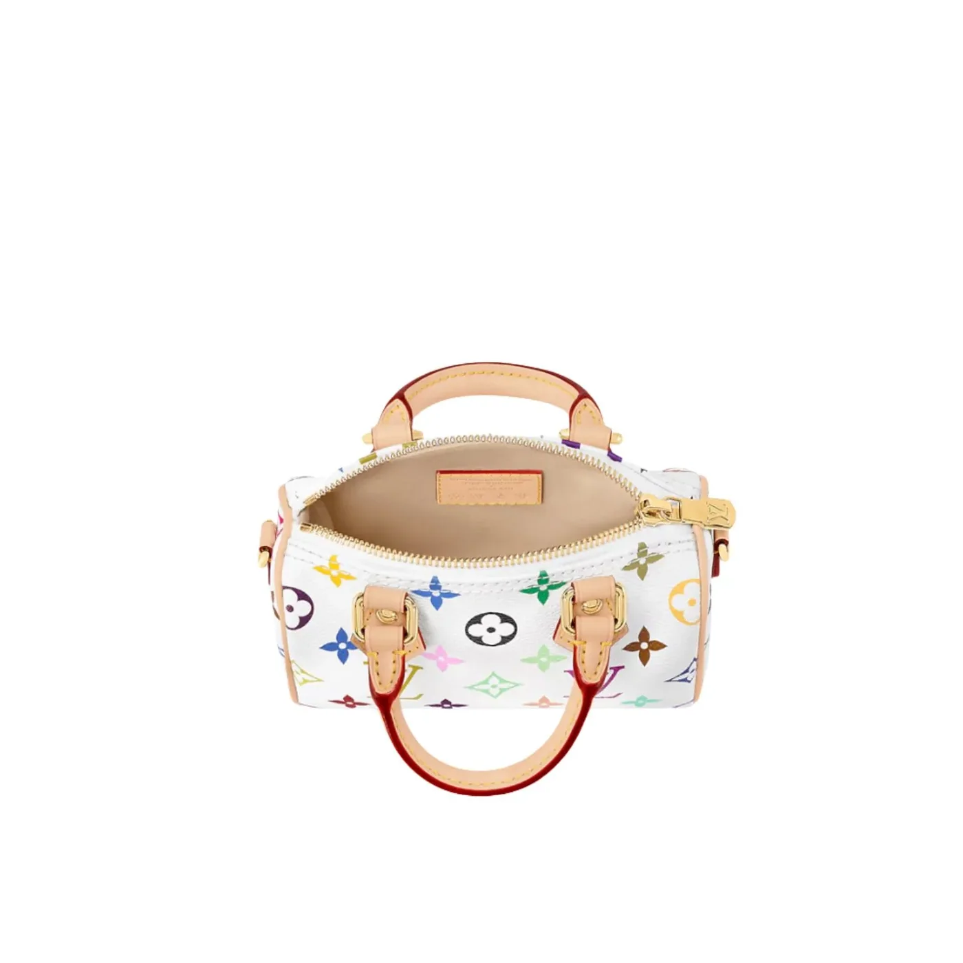 Louis Vuitton LV x TM Nano Speedy Top Handle Bag in Multicolore Blanc Gold Hardware