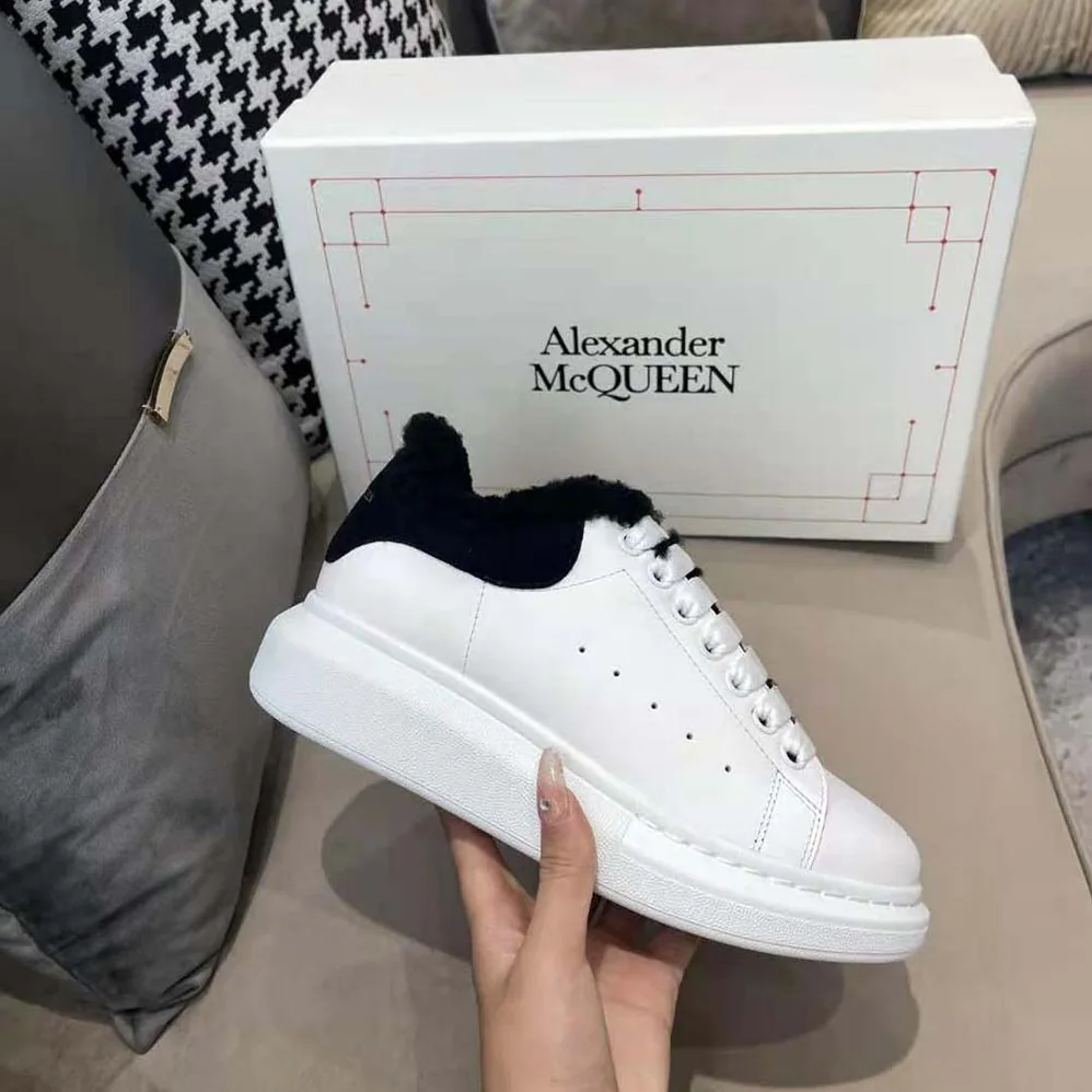 Alexander Mcqueen Oversized Sneaker Black Smooth Calf Leather for Women