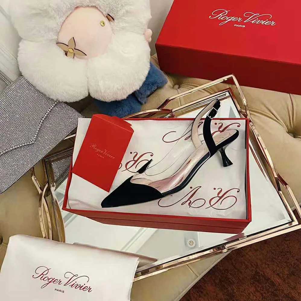 Roger Vivier I Love Vivier Slingback Pumps in PVC for Women in Black Roger Vivier I Love Vivier Slingback Pumps in PVC for Women in Black