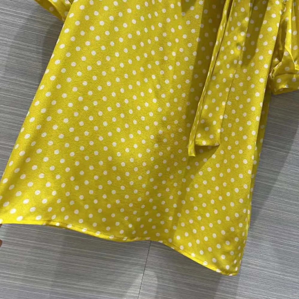 Celine Lavalliere Blouse in Crepe De Chine for Women in Yellow Celine Lavalliere Blouse in Crepe De Chine for Women in Yellow