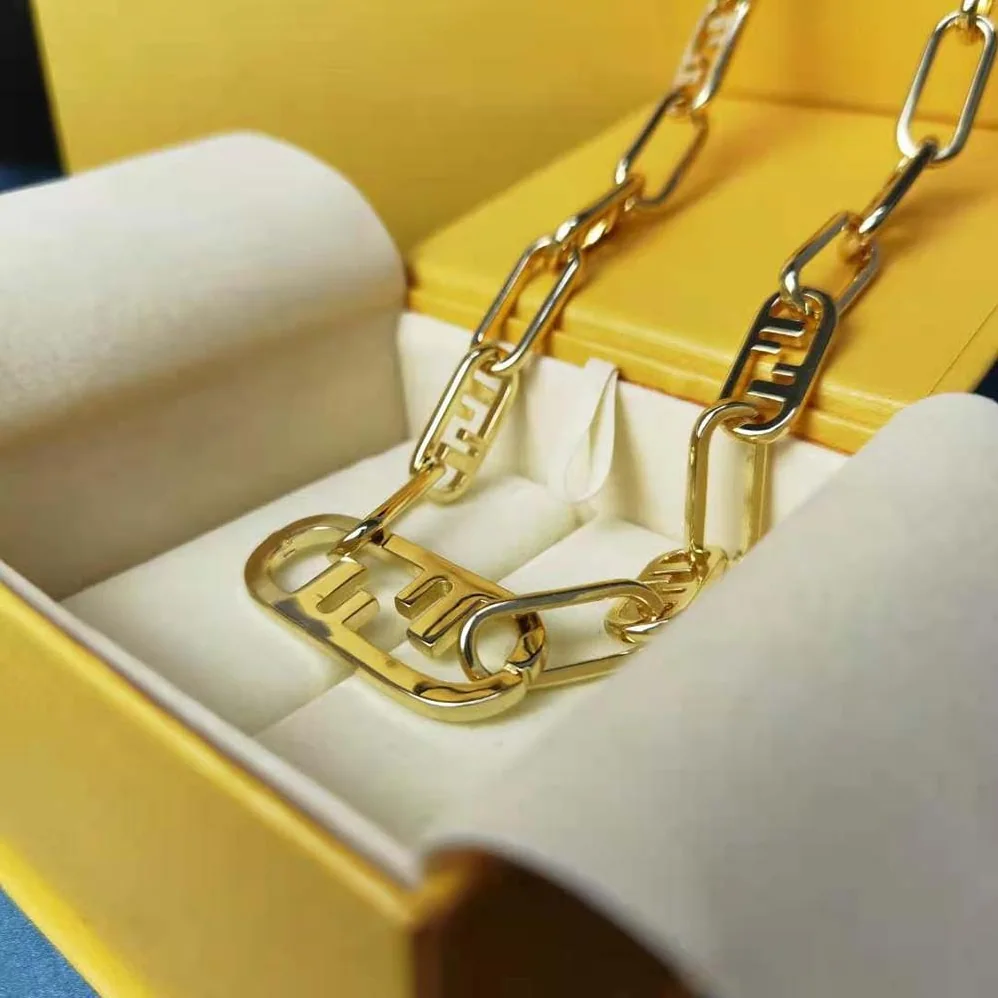 Fendi Necklace with Fendi OLock Mesh and Oval Clip for Women Fendi Necklace with Fendi OLock Mesh and Oval Clip for Women