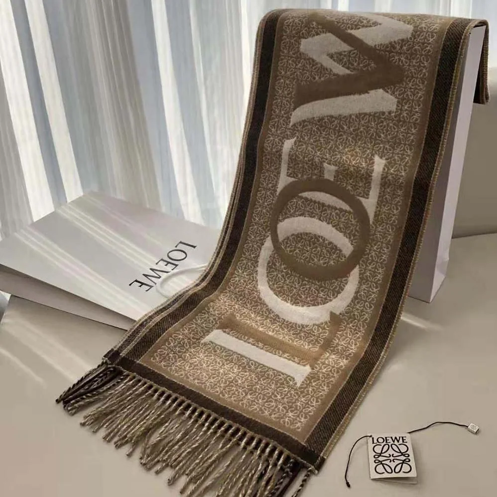 Loewe Love Scarf in Wool and Cashmere for Unisex in White