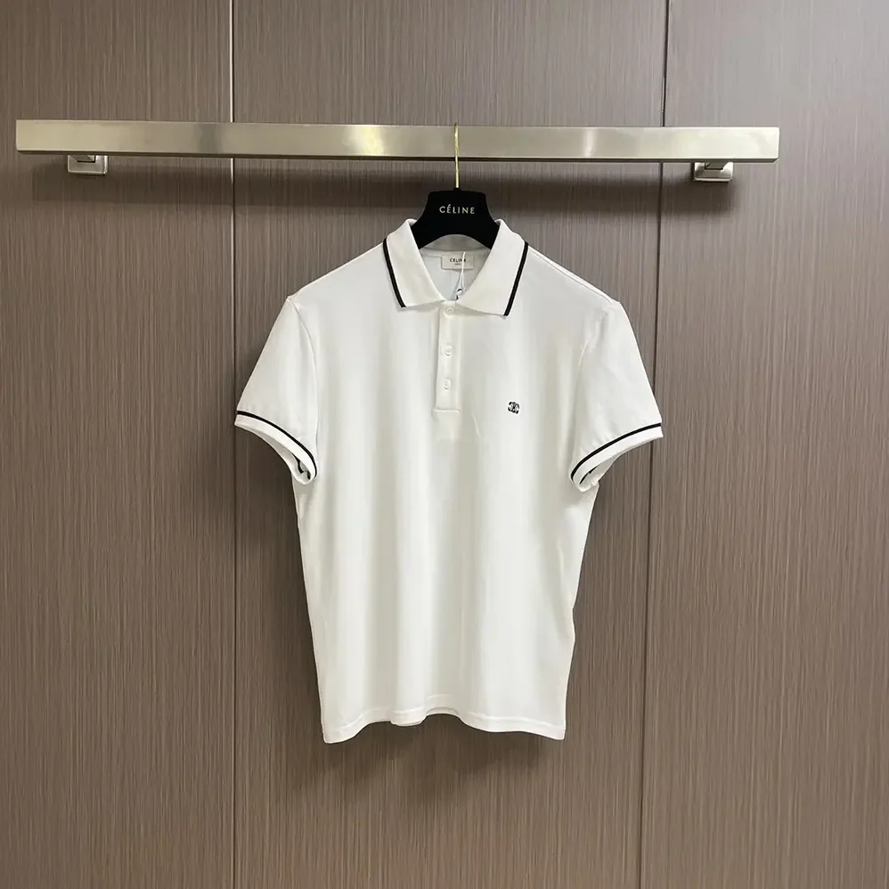 Celine Classic Polo Shirt in Cotton Piqué-White 2X75H626U.01OB for Men