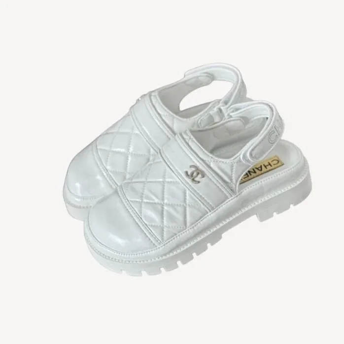 Chanel Velcro Sandal White Chanel Velcro Sandal White