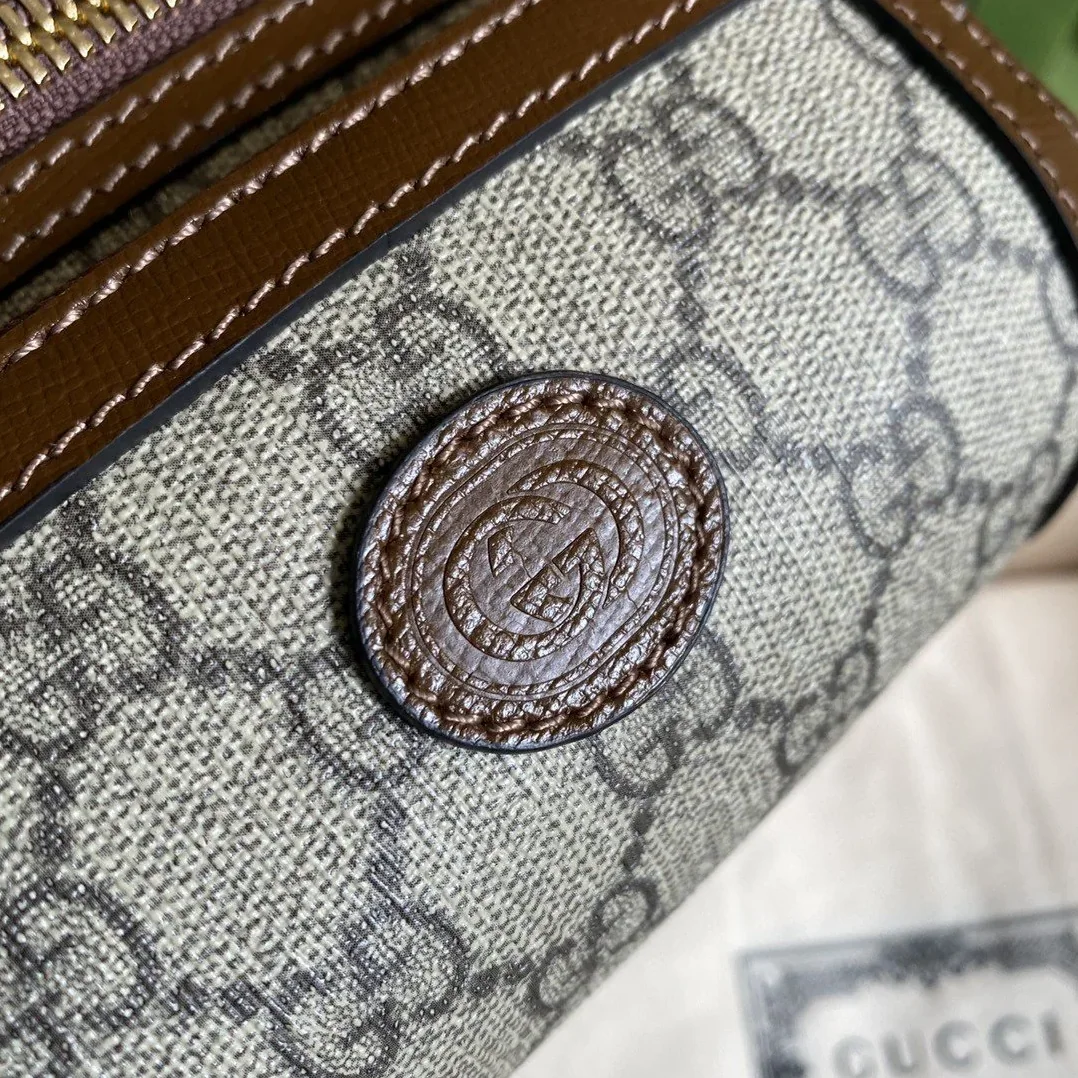 Gucci Belt Bag With Interlocking G Beige And Ebony GG Supreme Canvas /